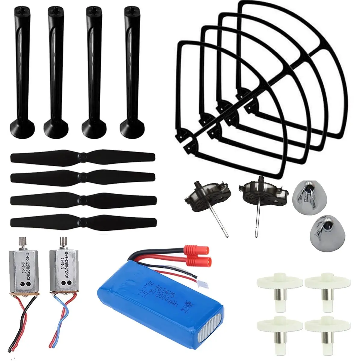 Kopen Opgewaardeerd syma x8c x8w x8g volledige onderdelen kit crash pack (belangrijkste Blade Propellers amp; Motor amp; Propeller Protectors Blades Frame Etc