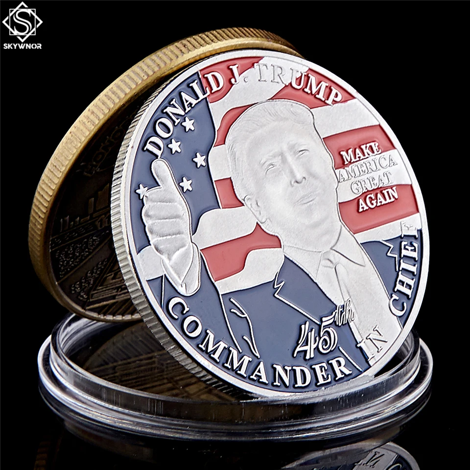Donald Trump Eagle Coin Make America GREAT Again 45 President Statue of Liberty 