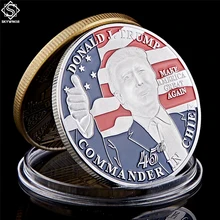 American 45th President Donald Trump Coin US White House The Statue of Liberty Silver Replica Coin Collection