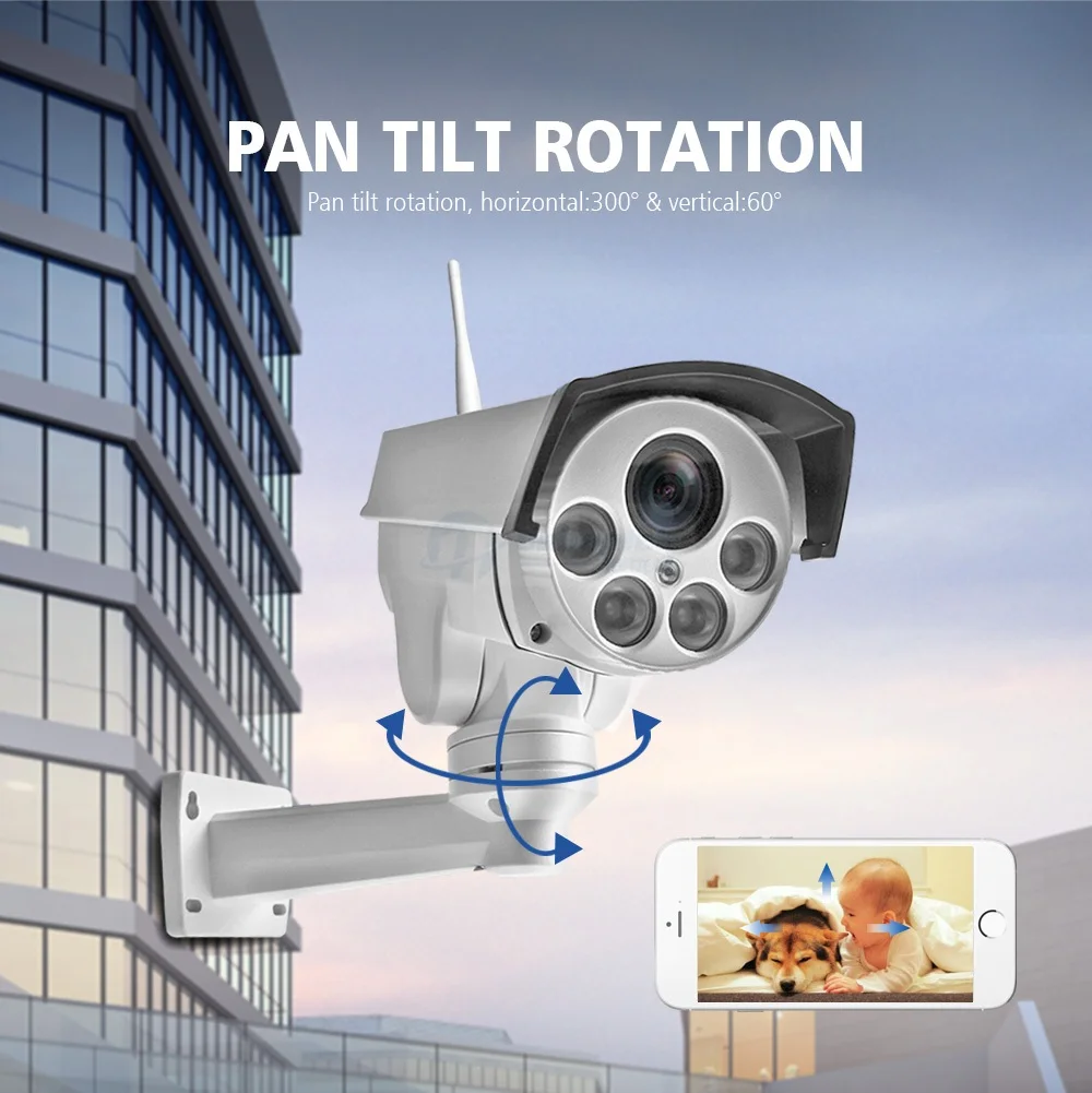 Wifi PTZ IP беспроводная камера HD 1080P 2MP Bullet CCTV камера безопасности аудио Onvif 5X/10X зум Автофокус Объектив Открытый ИК 30 м CamHi