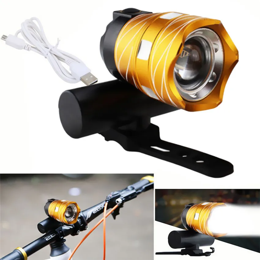 Bicycle Headlight Usb Rechargeable Bike Light Front Handlebar Cycling