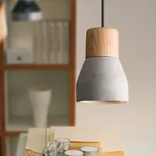 Creative wood and cement ceiling lights European style restaurant bar coffee study parlor foyer cement light
