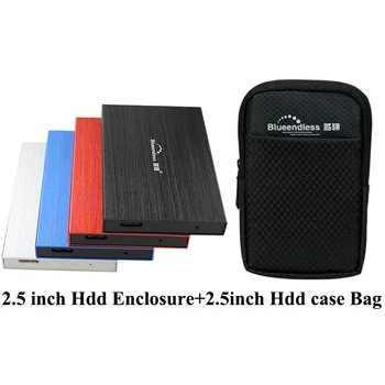 

Blueendless 1Set USB Hdd External Enclosure Case Bag HDD 2.5 inch Sata USB Hard Case Bag SSD Bag External Hard Drive Box