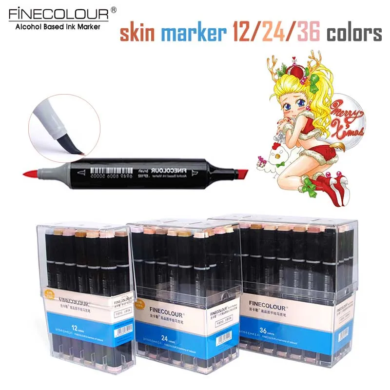 Finecolour мягкие ручки для кистей художественные маркеры тона кожи Аниме Манга