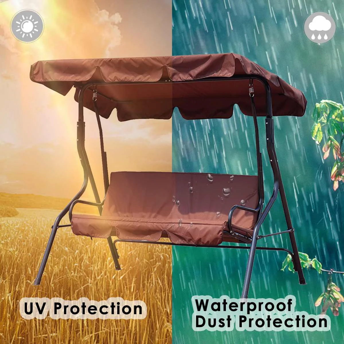 

150cm Swing Cover Garden Cover UV Resistant Waterproof Chair Shade Dust/Sail Outdoor Courtyard Hammock Tent Swing Top Cover