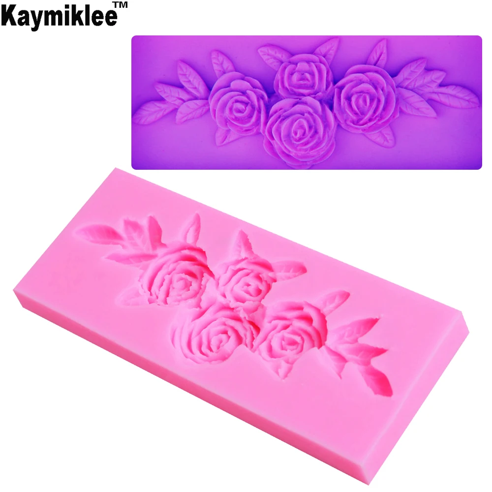 

M038 Rose Flower Leaves Silicone Mold for Cake Decorating Tools Sugar Lace Fondant form for Cake Designe Kitchen Bakery