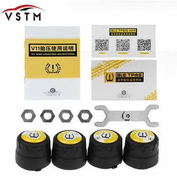 

TPMS Bluetooth 4.0 universal external tyre pressure sensor support IOS Android phone Tire Pressure Sensor Easy Install