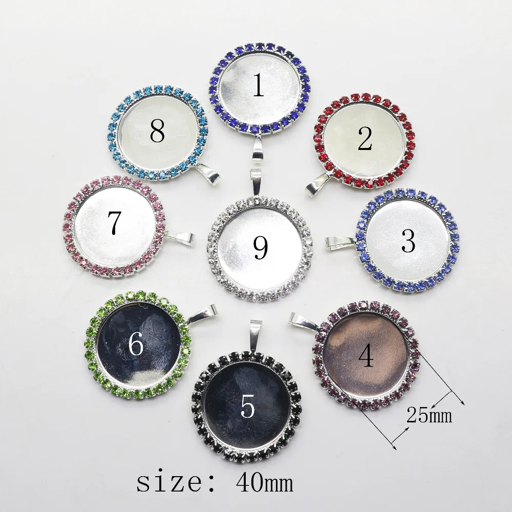 

10PCS Free shipping inner size 25mm rhinestone buttons tray cap setting 11 stock colors Negative film. T-758.