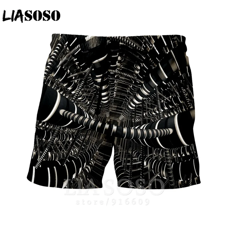 Модные повседневные мужские и женские футболки в стиле панк с механическим двигателем для отдыха, спортивные пляжные тренировочные брюки в стиле Харадзюку, шорты E866