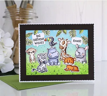 

TPP Elephants and animals Clear rubber stamps/kids clear stamps and dies for scrapbooking/card making/children stamp
