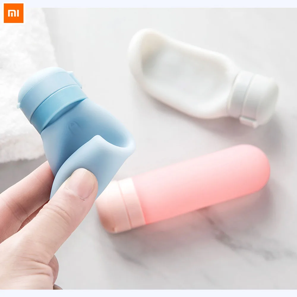 Beste 3 stks set Xiaomi Mijia Reizen Siliconen Fles Set Draagbare 50 ml Shampoo Container ABS Afneembare Accessoires Voor Smart Home