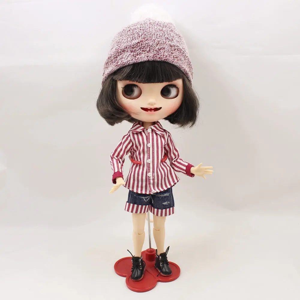 DBS Blyth icy 1/6 кукла одежда плюшевая шляпа полосатая рубашка джинсовые шорты