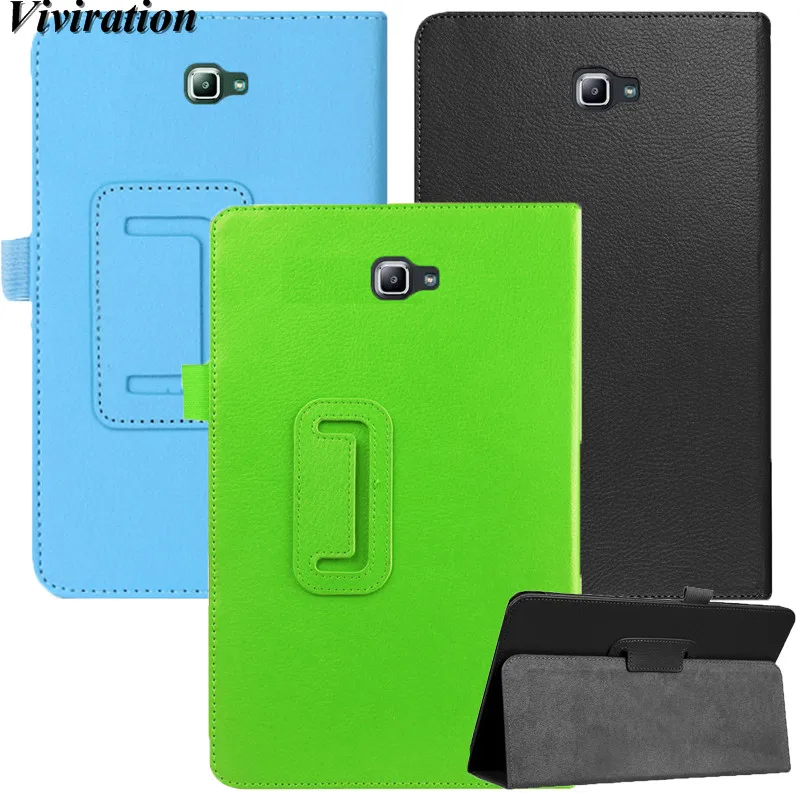

New 2019 Unisex Leather Tablet Stand Cover Tempered Screen Protector Glass For Samsung Galaxy Tab A 10.1 T580 T585N SM-T580 Case