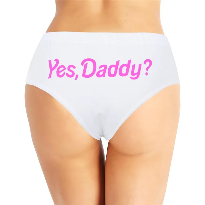 Для женщин женские Yes Daddy буквенный принт Мягкий хлопок нижнее белье с низкой посадкой озорной эластичный пояс трусы нижнее белье трусы