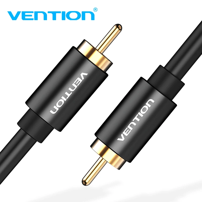 Аудиокабель RCA Vention 1 м 5 2 со штекером на штекер металлический коаксиальный кабель