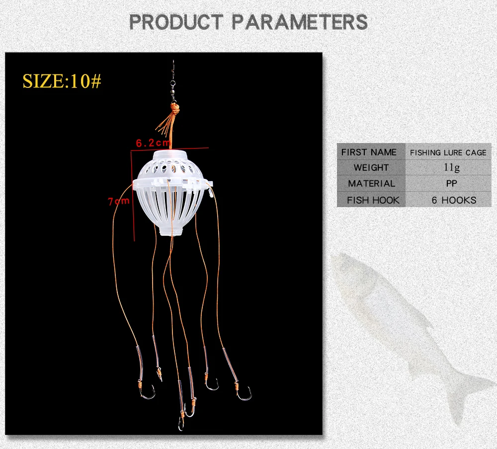 FISH KING 1 шт. рыболовные приманки клетки ловушка рыболовные приманки корзины Фидер с 6 крючками Карп сферические взрывные Крючки рыболовные снасти