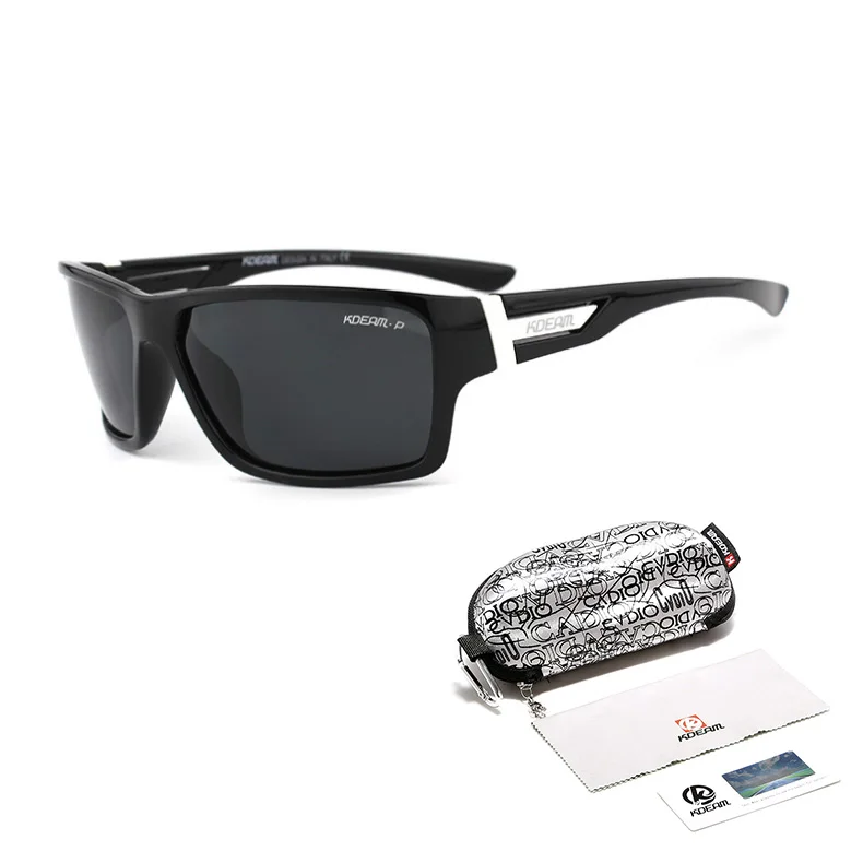 KDEAM, уличные поляризационные солнцезащитные очки, мужские, спортивный стиль, солнцезащитные очки, высокое качество, Полароид, линзы, очки, модные, оттенки, мужские, Gafas XH12 - Цвет линз: KDEAM