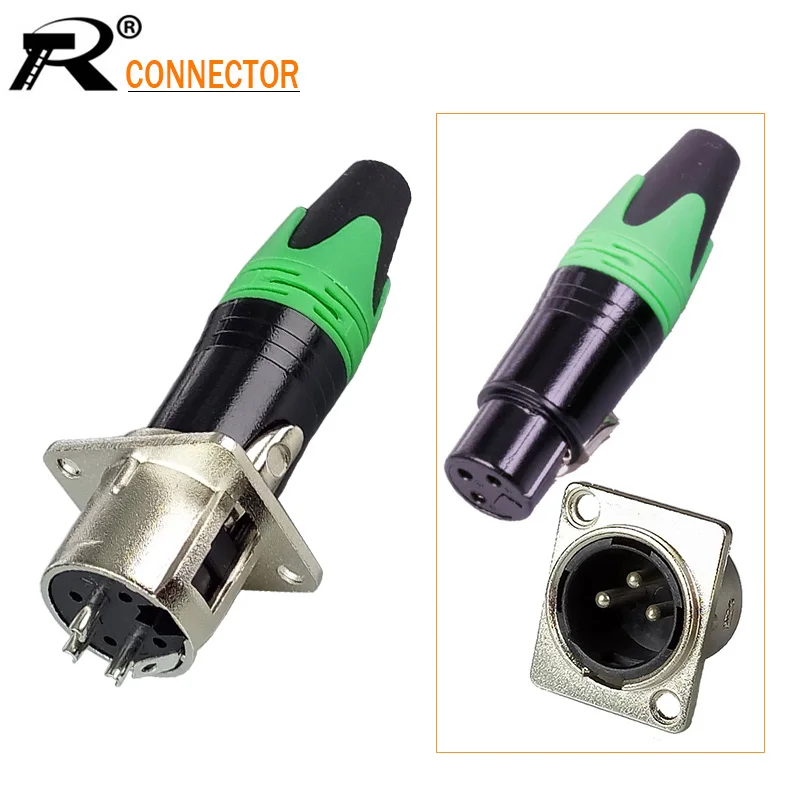 1 компл./лот 3 булавки XLR разъем шт. штекер Панель Крепление Шасси + женский в