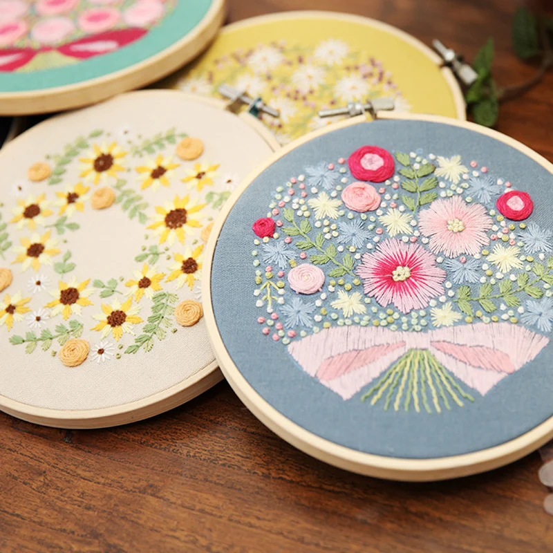 

New Handmade Embroidery Kits with Frame for Beginner,Bordado Needlework Cross Stitch Sets,Handmade Craft Swing Art Home Decor