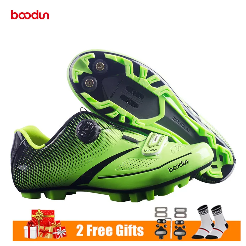 Green Mountain Shoes BOODUN Мужская велосипедная обувь, обувь для шоссейного велосипеда, обувь для горного велосипеда, светоотражающие велосипедные кроссовки, обувь для триатлона, гоночная обувь - Цвет: Green Mountain Shoes