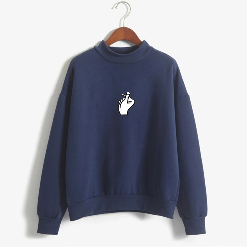  Fashion Women Hoodies Sweatshirt 2018 Autumn Winter Thicken Harajuku Kawaii Gesture Print Long Sleeve Pullovers M-2XL (7)
