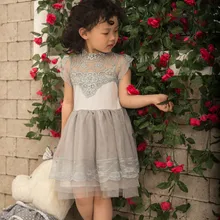 E-babe/, новинка года, летнее праздничное платье принцессы для маленьких девочек кружевное Повседневное платье Детская одежда