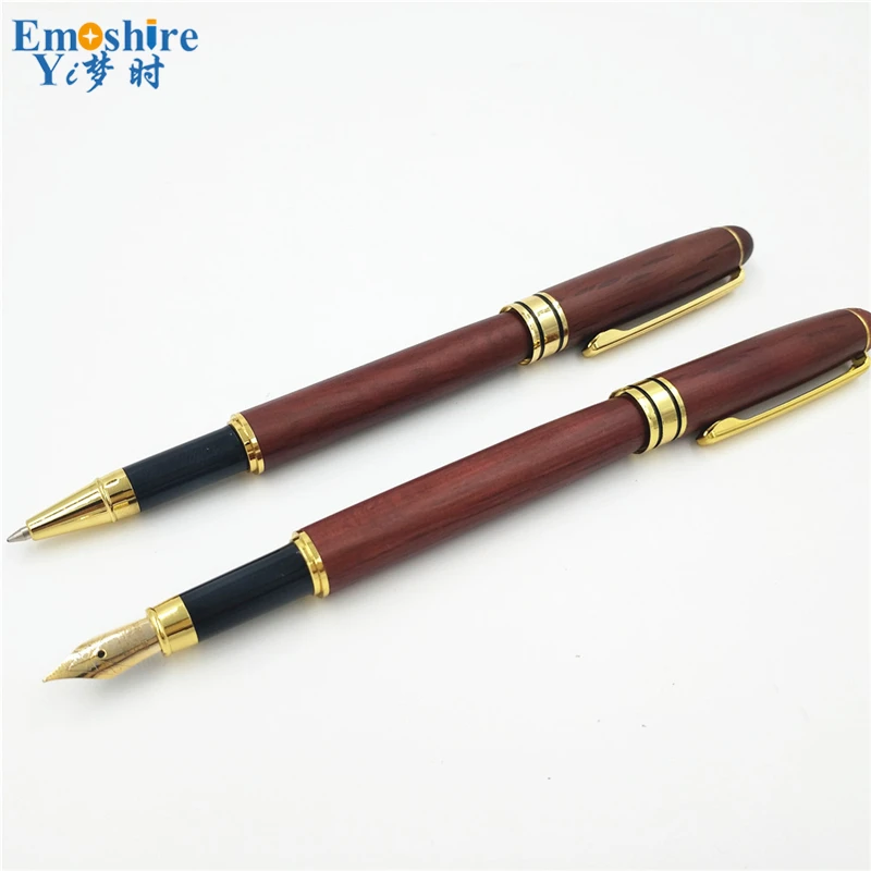 Emoshire Mahogany pen set mahogany signature pen two wooden pen box custom to send colleagues (10)