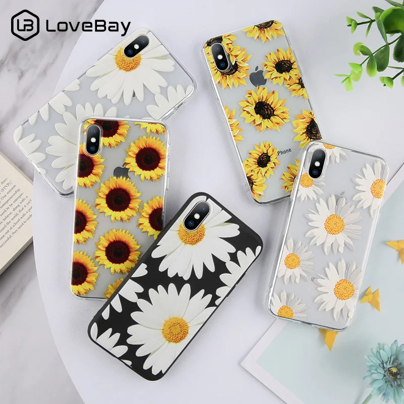 

Lovebay Chrysanthemum Floral Case For iPhone X XR XS Max 7 8 6 6s Plus 5 5s SE Silicone Phone Cases Flowers Soft TPU Back Cover