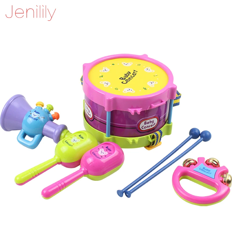 INNOCHEER Kids Musical Instruments Tambourine Set Toddler Percussion Toy Rhythm Band Set Musical Toys for Boys and Girls with Storage Bag FDA Approved ASTM Certified 