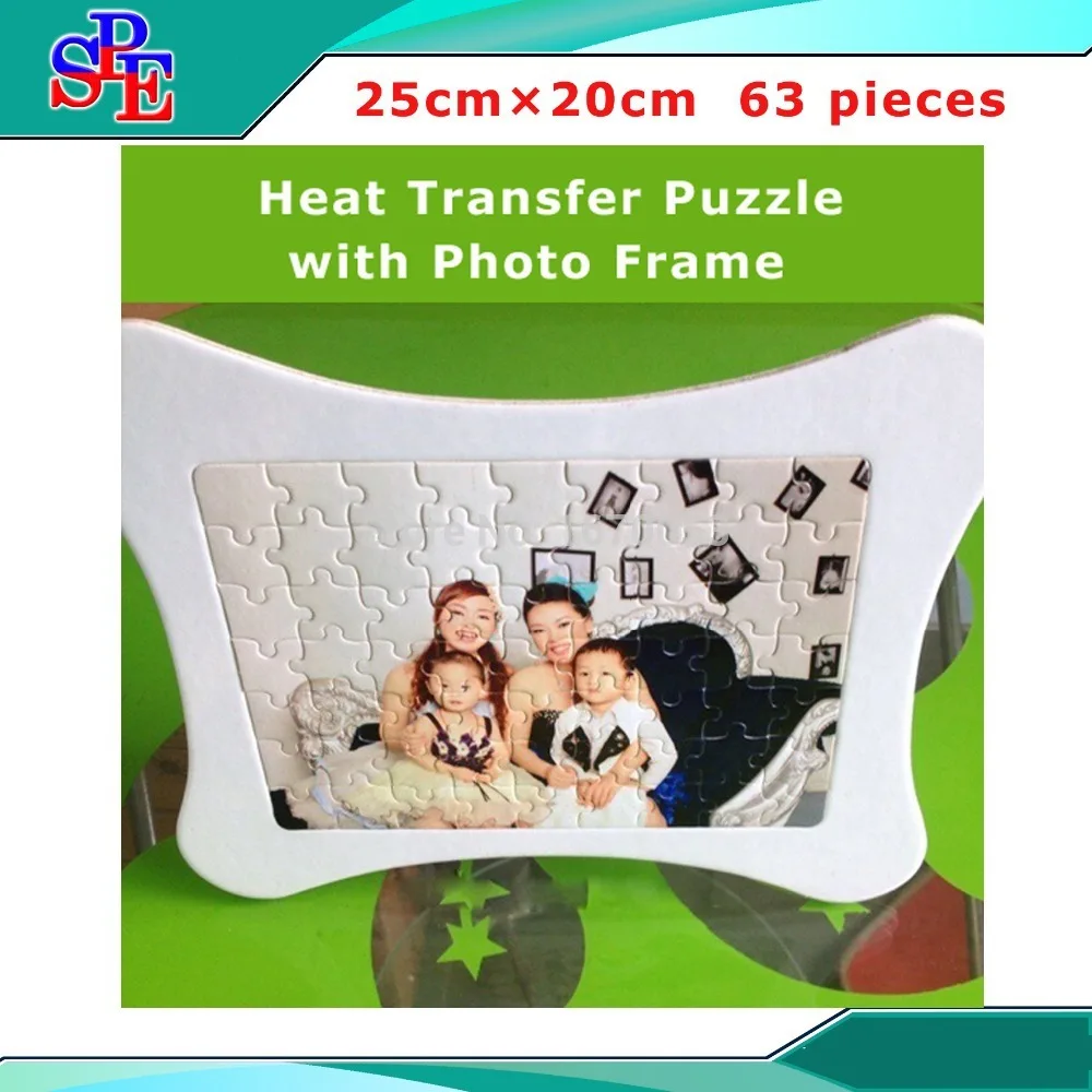 

Specail Pattern Blank sublimation 25*20CM Blank Transfer DIY Gift Heat Transfer Puzzle with Photo Frame--Bone Shape