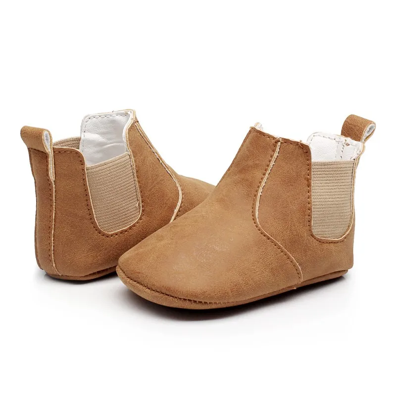 Детские кожаные мокасины; теплая зимняя обувь для новорожденных девочек; обувь для малышей; нескользящие ботинки на мягкой подошве