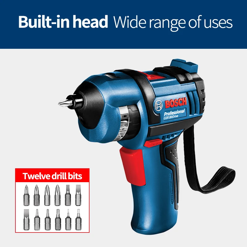 

BOSCH GSR BitDrive Professional Revolver Screwdriver Lithium Rechargeable Electric Drill Twelve Drill Bits