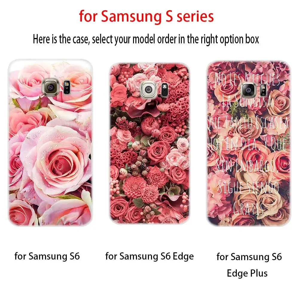 Мягкий силиконовый чехол из ТПУ с розовыми розами для Samsung Galaxy S7edge S8 S9 S10 S11 S20 S30 Plus