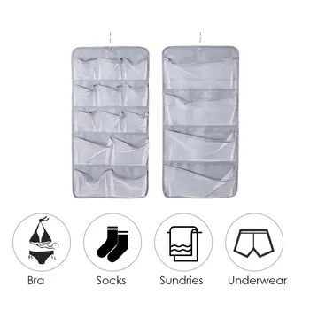 

Wall Hanging Storage Bag Double-Sided Underwear Socks Storage Hanging Bags Wardrobe Underwear Arranged Rear Hanging Storage Bag