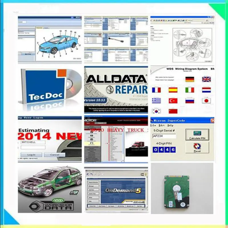 Авто Alldata программное обеспечение все данные 1 ТБ жесткий диск alldata и mit/chell 16