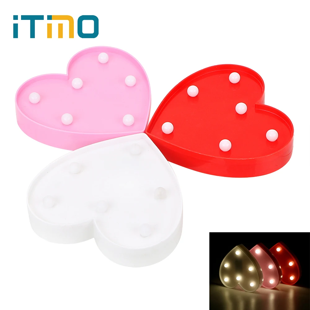 

iTimo Love LED Night Light Lamps Valentine's Day Wedding Gift Bedside Light Bedroom Decoration Atmosphere Lamp AA Battrey