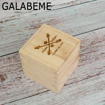 

Galabeme Vintage Custom Ring Box Engagement Personalized Wooden Ring Bearer Storage Box Romantic Wedding Gift Ring Box Holder