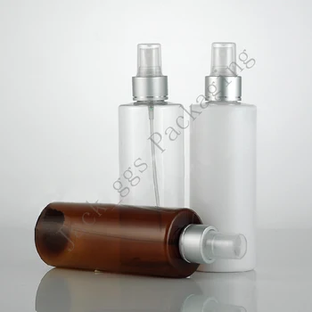 

30pcs/Lot 250ML white/transparent/brown Round Plastic Containers Perfume Bottles Atomizer Empty Cosmetic Containers For Sample