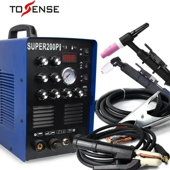 TOSENSE IGBT Pulse TIG/MMA Aluminium Welder 200A AC/DC 7 in 1 Milti-function Welding Equipment 50A Plasma Cutter Welding Machine