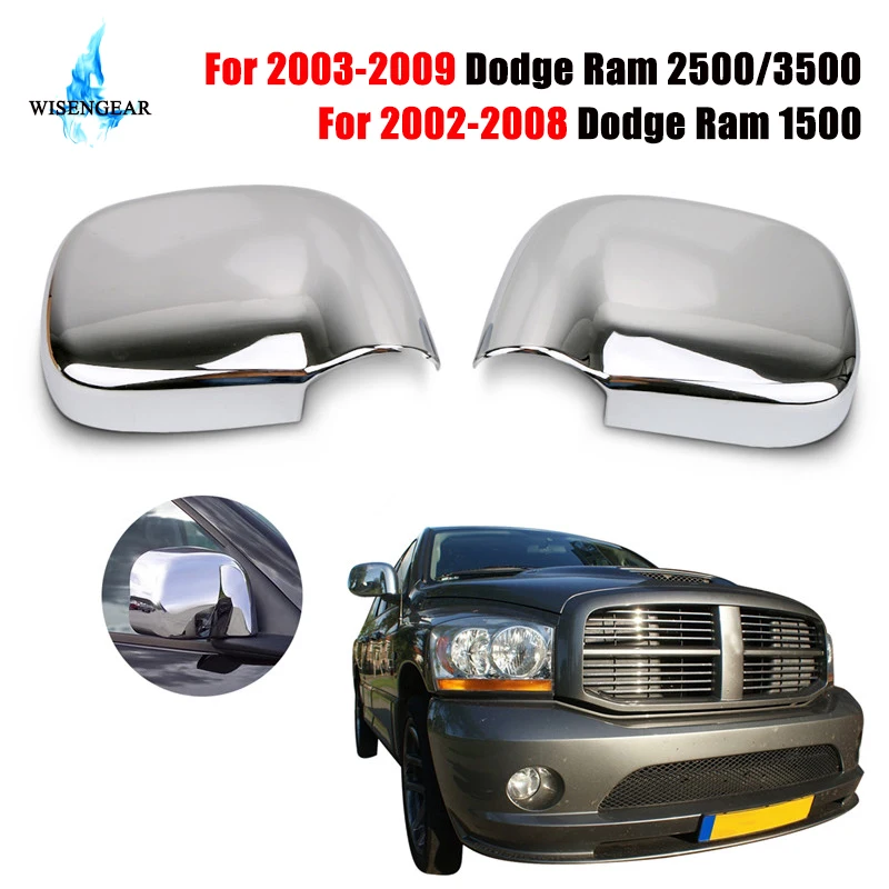 

Car Side Rearview Mirror Cover Cap For Dodge Ram 1500 2500 3500 W/O Towing Mirrors 2002-2009 Chrome Wing Mirror Covers WISENGEAR