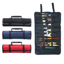 Multifunctional Oxford Canvas Chisel Roll Rolling Repairing Tool Bag Utility Bag Black Blue Red