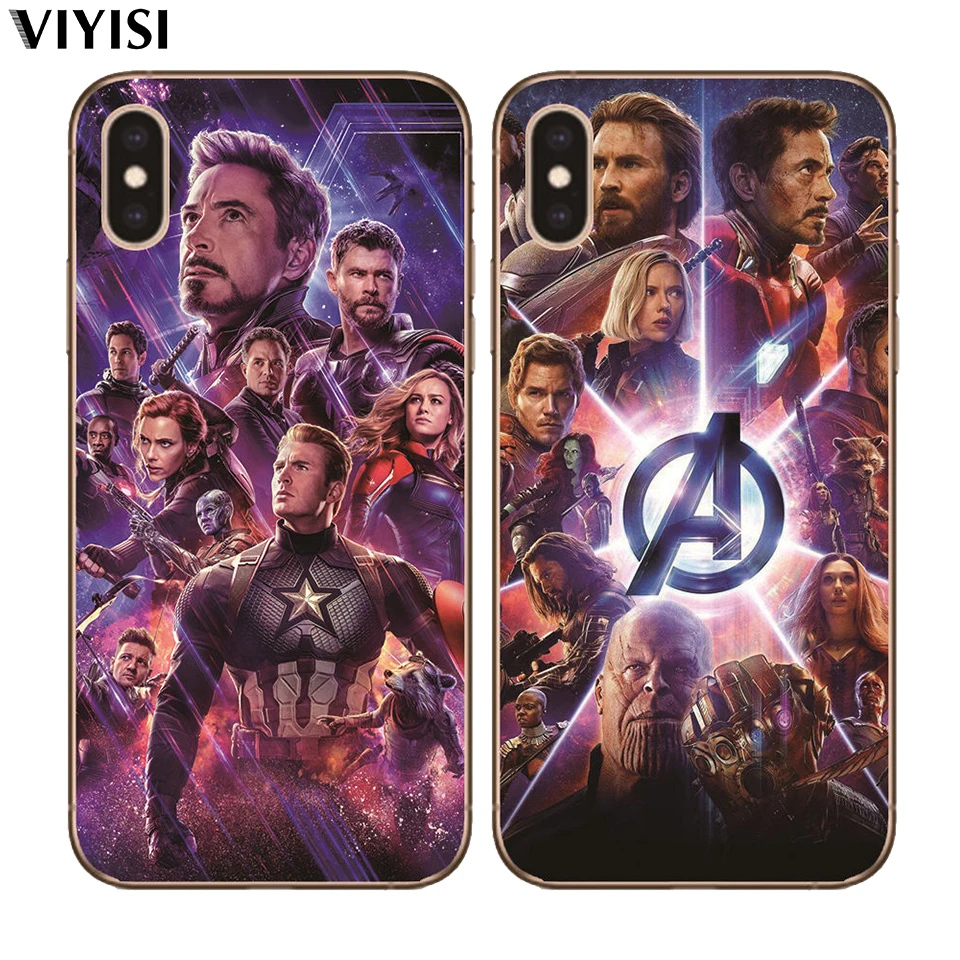 

For iPhone X XS MAX XR 8 7 6 6S Plus 5 5s Etui Fundas Cool Marvel Avengers Iron Man Captain America Superhero Coque Phone Case