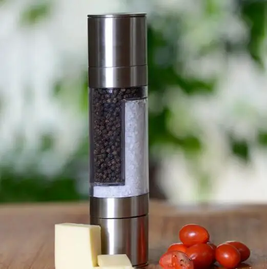 50PCS Pepper Grinder 2 in 1 Stainless Steel Manual Salt Pepper Mill Seasoning Kitchen Tools Grinding for Cooking