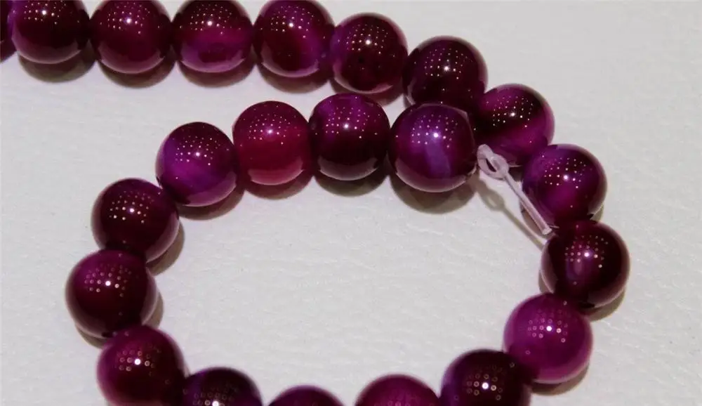 

Necklace Red wine Agate bead necklace 10mm 15" 5.24