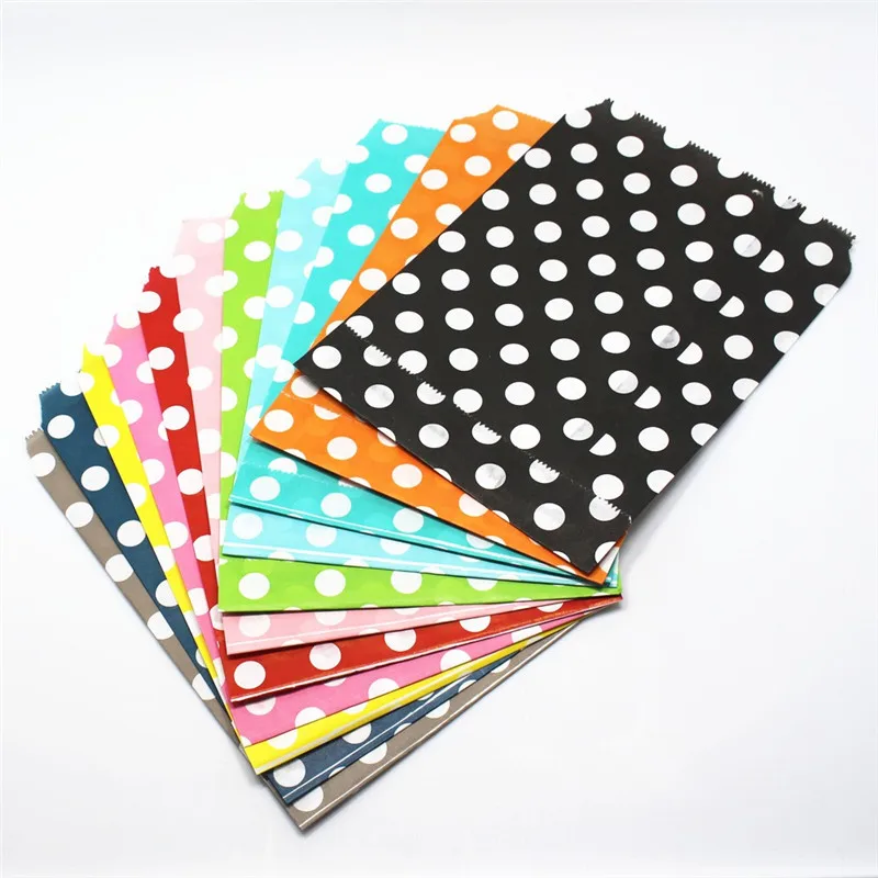 25pcs lot Mini Polka Dot Paper Bags Popcorn Bags Party font b Food b font Paper