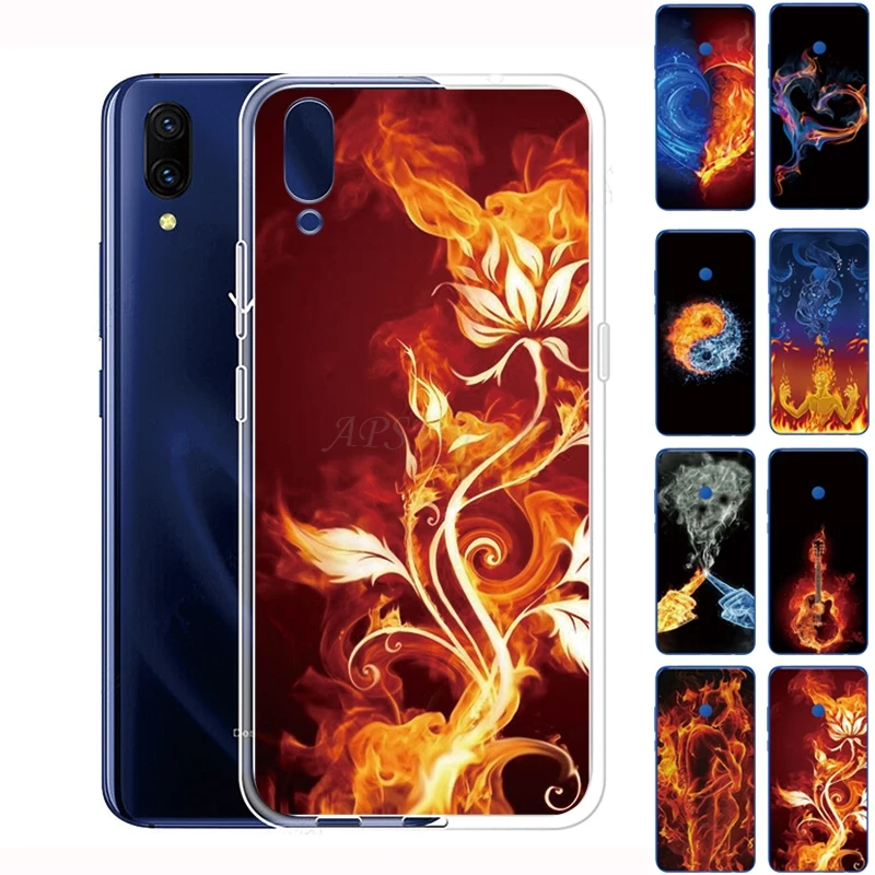 

Soft Silicone Fire Flower Hear Guitar Printed Case for VIVO V11i V11 Pro V9 Custom Print Peronal Design Cover Coque
