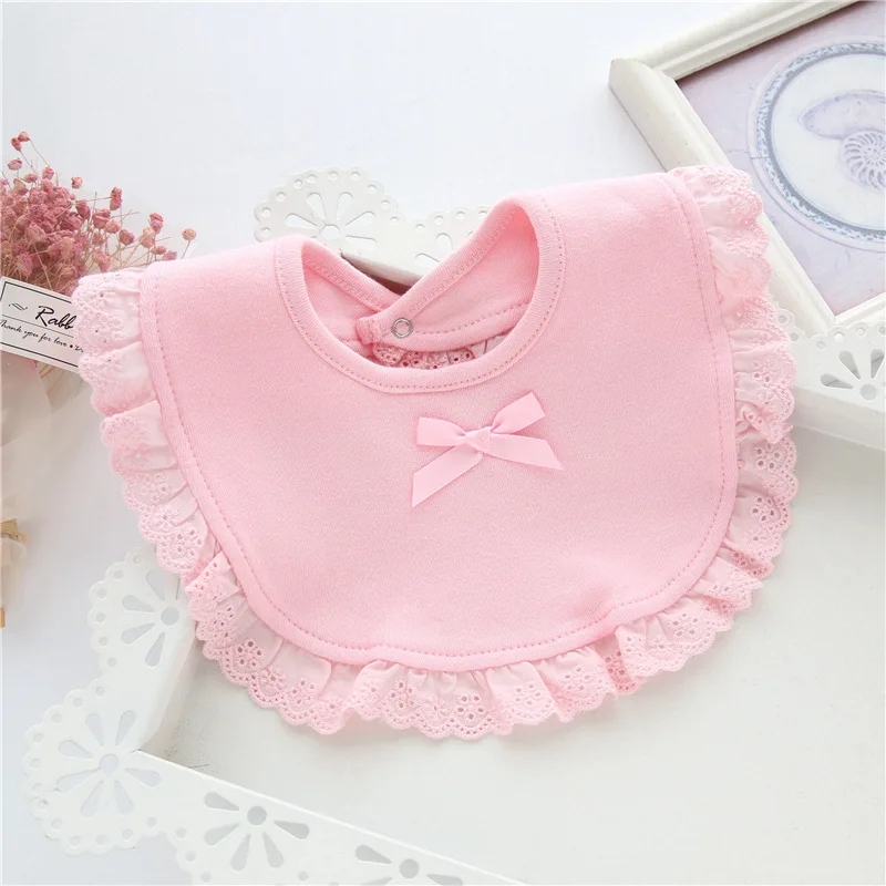 Fashion Cotton Newborn Lace Bow Baby Bibs Cute Girls&Boys Burp Cloth