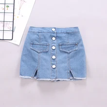 DIIMUU/ летние модные шорты для маленьких девочек; джинсовые повседневные юбки; Однотонные эластичные брюки с пуговицами; юбка; брюки