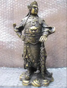 

Chinese Vintage Bronze Wei Tuo warrior Protection of God buddha Statue