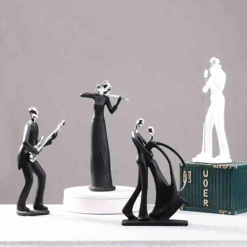 

ERMAKOVA Home Wine Cabinet Abstract Character Musical Player Band Figurine Band Statue Craft HomeLiving Room Decoration